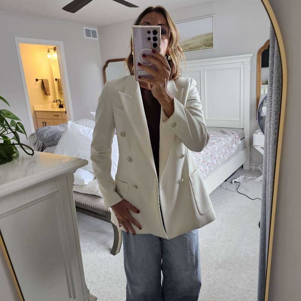 Reiss Slightly Oversized Ivory Blazer, 6 - Picture 3 of 5